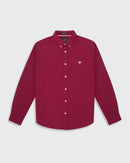 Long Sleeve Oxford Shirt - Burgundy