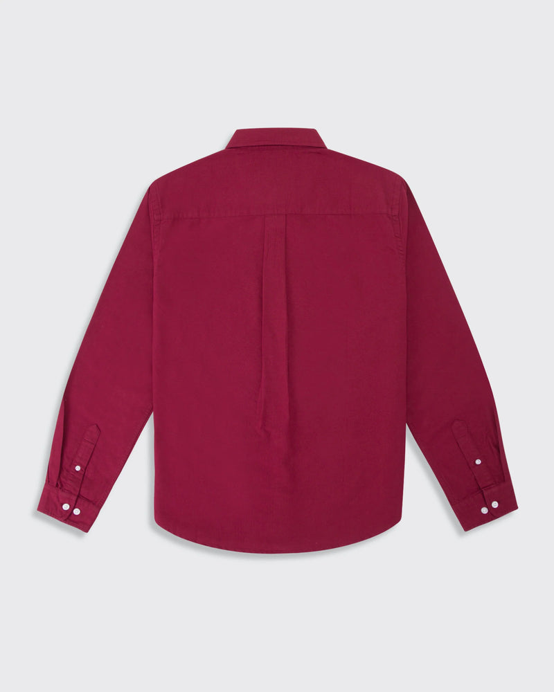 Long Sleeve Oxford Shirt - Burgundy