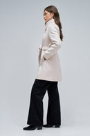 Belted Wool Coat - Cream