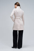 Belted Wool Coat - Cream