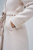 Belted Wool Coat - Cream