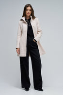 Belted Wool Coat - Cream