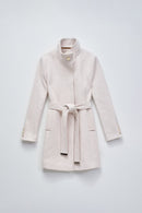 Belted Wool Coat - Cream