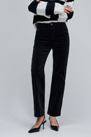 Straight Corduroy Jeans - Black