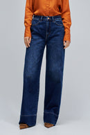 High Hem Wide Leg Jean - Blue