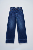 High Hem Wide Leg Jean - Blue