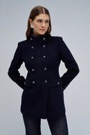 Short Wool Peacoat - Navy