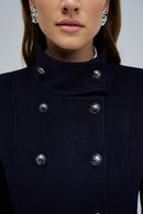 Short Wool Peacoat - Navy