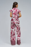 Sleeveless Print Shirt - Red