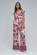 Sleeveless Print Shirt - Red