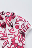 Sleeveless Print Shirt - Red