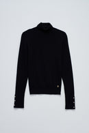 Long Sleeve Turtleneck T-Shirt - Black