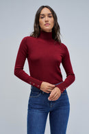 Long Sleeve Turtleneck T-Shirt - Red