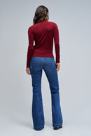 Long Sleeve Turtleneck T-Shirt - Red