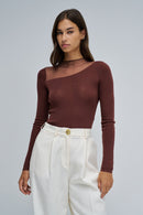 Asymmetrical Sweater - Brown