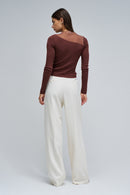 Asymmetrical Sweater - Brown