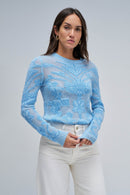 Two Tone Wool Jumper - Blue