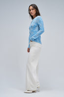 Two Tone Wool Jumper - Blue