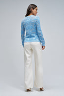 Two Tone Wool Jumper - Blue