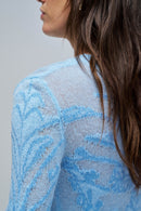 Two Tone Wool Jumper - Blue