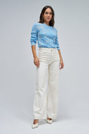 Two Tone Wool Jumper - Blue