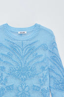 Two Tone Wool Jumper - Blue