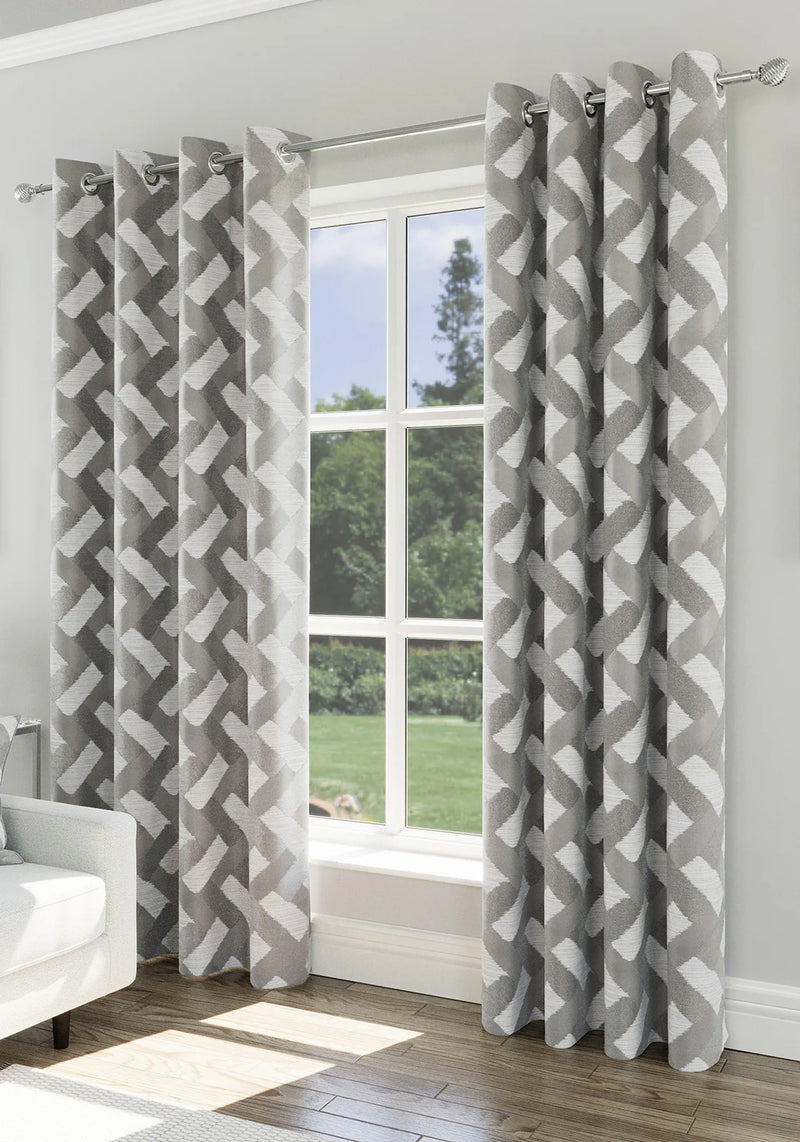 Sutton Readymade Curtains Silver/Grey - 90" x 90"