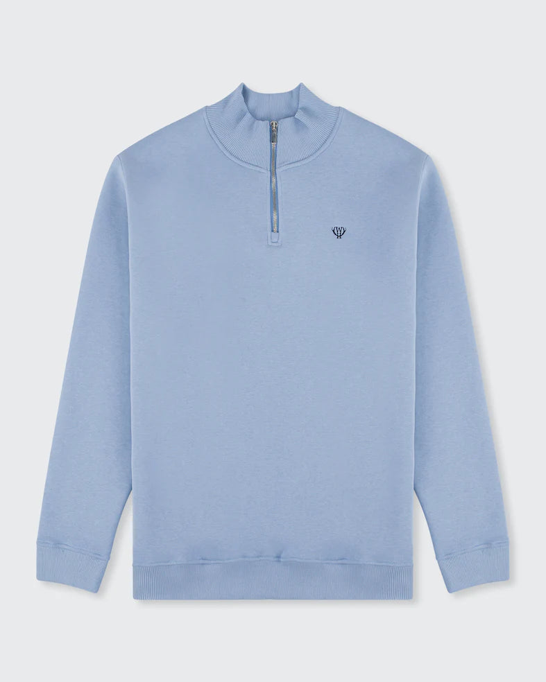 Zach 1/4 Zip Sweatshirt - Powder Blue