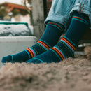 Swole Panda Stripe Socks - Navy Stripe