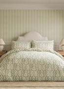 Java 100% Cotton Duvet Cover Set - Sage/Pink