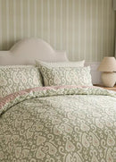 Java 100% Cotton Duvet Cover Set - Sage/Pink