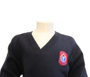 Scoil Einde Cotton/Acrylic V Neck Jumper - Navy