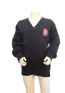 Scoil Einde Cotton/Acrylic V Neck Jumper - Navy