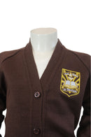 Cotton/acrylic Cardigan - Brown/cream