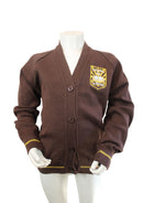 Cotton/acrylic Cardigan - Brown/cream