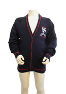 Scoil Rois Cotton/Acrylic Cardigan - Navy/red Trim