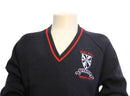 Magic Fit V Neck Jumper - Navy/red Trim