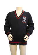 Magic Fit V Neck Jumper - Navy/red Trim