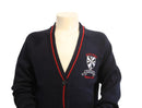 Scoil Rois Cotton/Acrylic Cardigan - Navy/red Trim