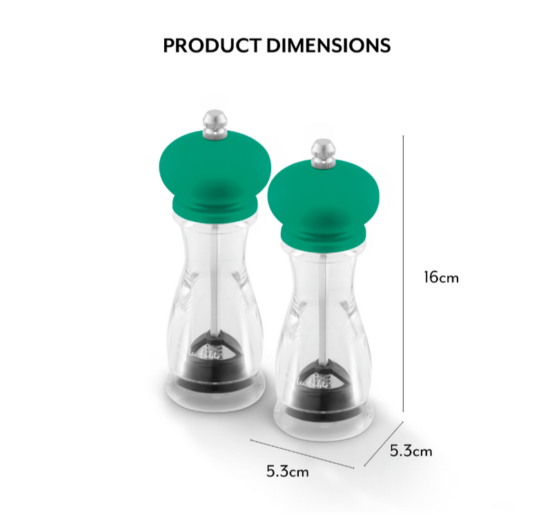 2 Piece Salt and Pepper Mill Set - Green