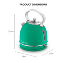 Colour Me Happy 1.7L Dome Kettle - Matt Green