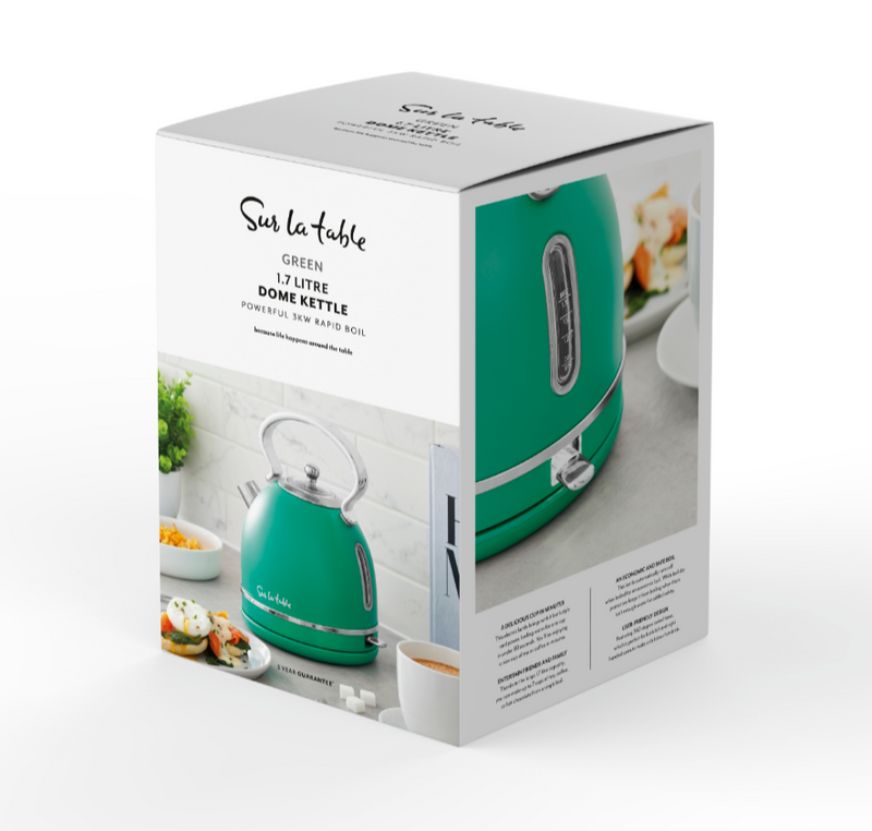 Colour Me Happy 1.7L Dome Kettle - Matt Green