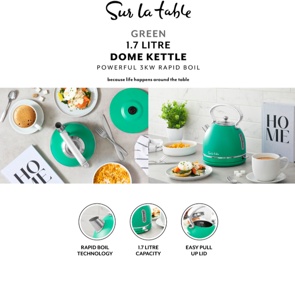 Colour Me Happy 1.7L Dome Kettle - Matt Green