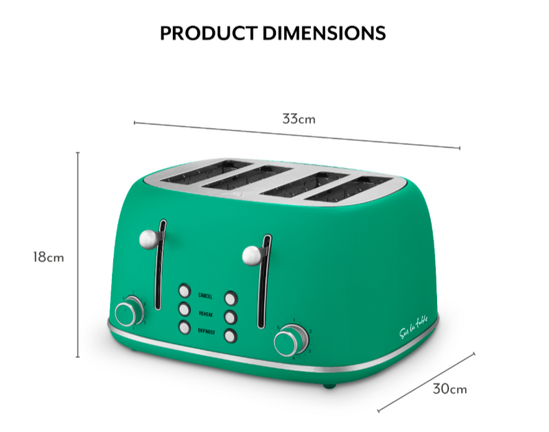 Colour Me Happy 4 Slice Toaster - Green