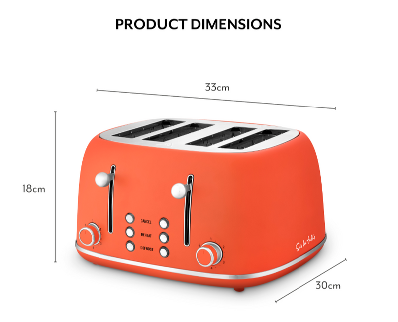 Colour Me Happy 4 Slice Toaster - Orange