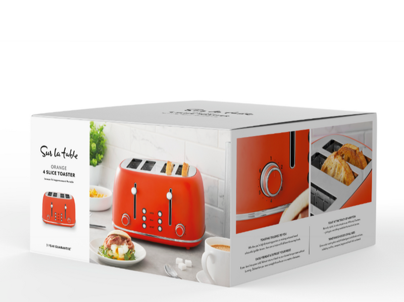 Colour Me Happy 4 Slice Toaster - Orange