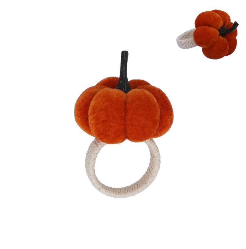 Orange Velvet Pumpkin Ring