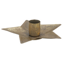 Metal Gold Star Candlestick