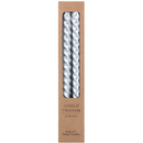 Metallic Silver Twist Taper Candle Set of 2