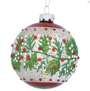 Antique White Glass Bauble Red & White Berry